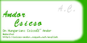 andor csicso business card